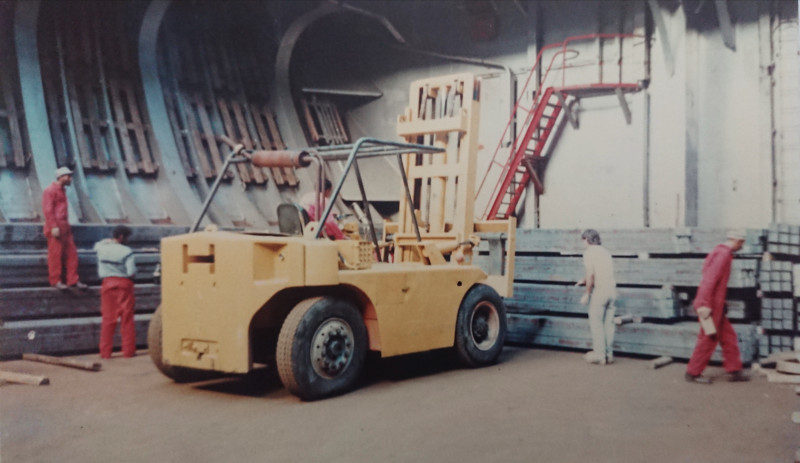 The early years working in the hull of a ship Cape Forklift heydays